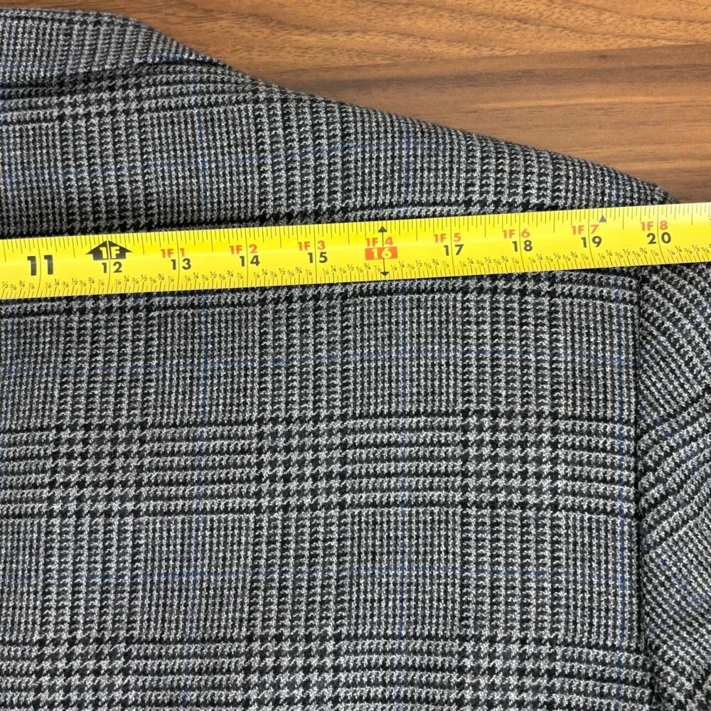 Haggar Collections 42L 100% Lambswool‎ Blazer Glen Plaid Mens Sport Coat Jacket